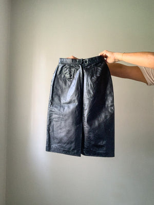 High Waisted Leather Skirt